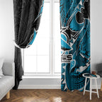 Cronulla Sharks Window Curtain Polynesian Tribal Tattoo Pacific Sport Art