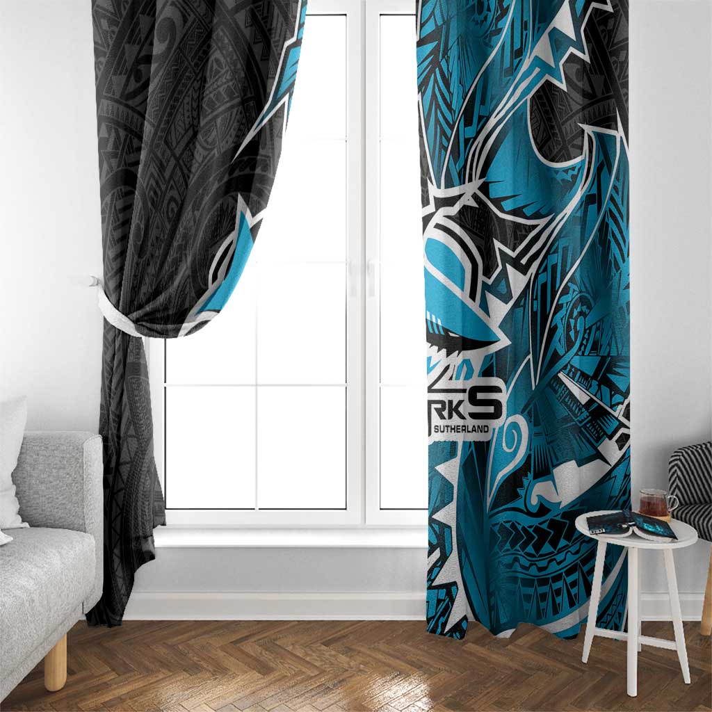 Cronulla Sharks Window Curtain Polynesian Tribal Tattoo Pacific Sport Art