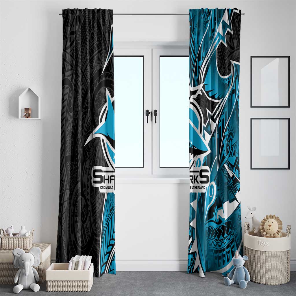 Cronulla Sharks Window Curtain Polynesian Tribal Tattoo Pacific Sport Art