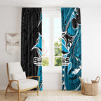 Cronulla Sharks Window Curtain Polynesian Tribal Tattoo Pacific Sport Art