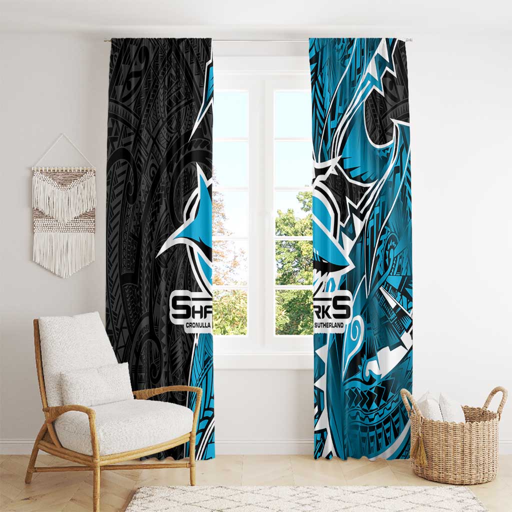 Cronulla Sharks Window Curtain Polynesian Tribal Tattoo Pacific Sport Art