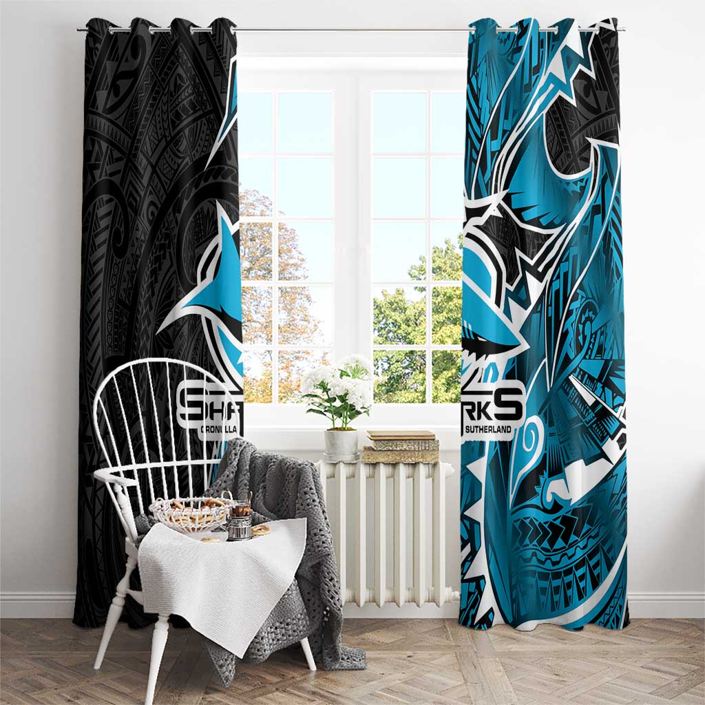 Cronulla Sharks Window Curtain Polynesian Tribal Tattoo Pacific Sport Art