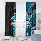 Cronulla Sharks Window Curtain Polynesian Tribal Tattoo Pacific Sport Art