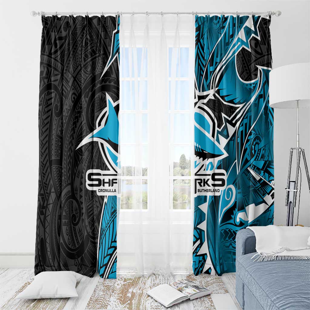 Cronulla Sharks Window Curtain Polynesian Tribal Tattoo Pacific Sport Art
