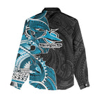 Cronulla Sharks Women Casual Shirt Polynesian Tribal Tattoo Pacific Sport Art