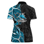 Cronulla Sharks Women Polo Shirt Polynesian Tribal Tattoo Pacific Sport Art