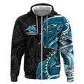 Cronulla Sharks Zip Hoodie Polynesian Tribal Tattoo Pacific Sport Art