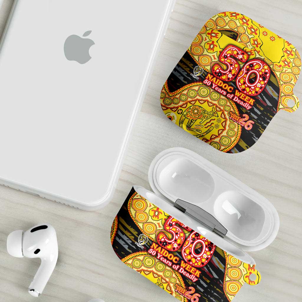 Richmond Tigers NAIDOC Week 2026 AirPods Case Australian Aboriginal Dot Art Dreamtime Pattern Style