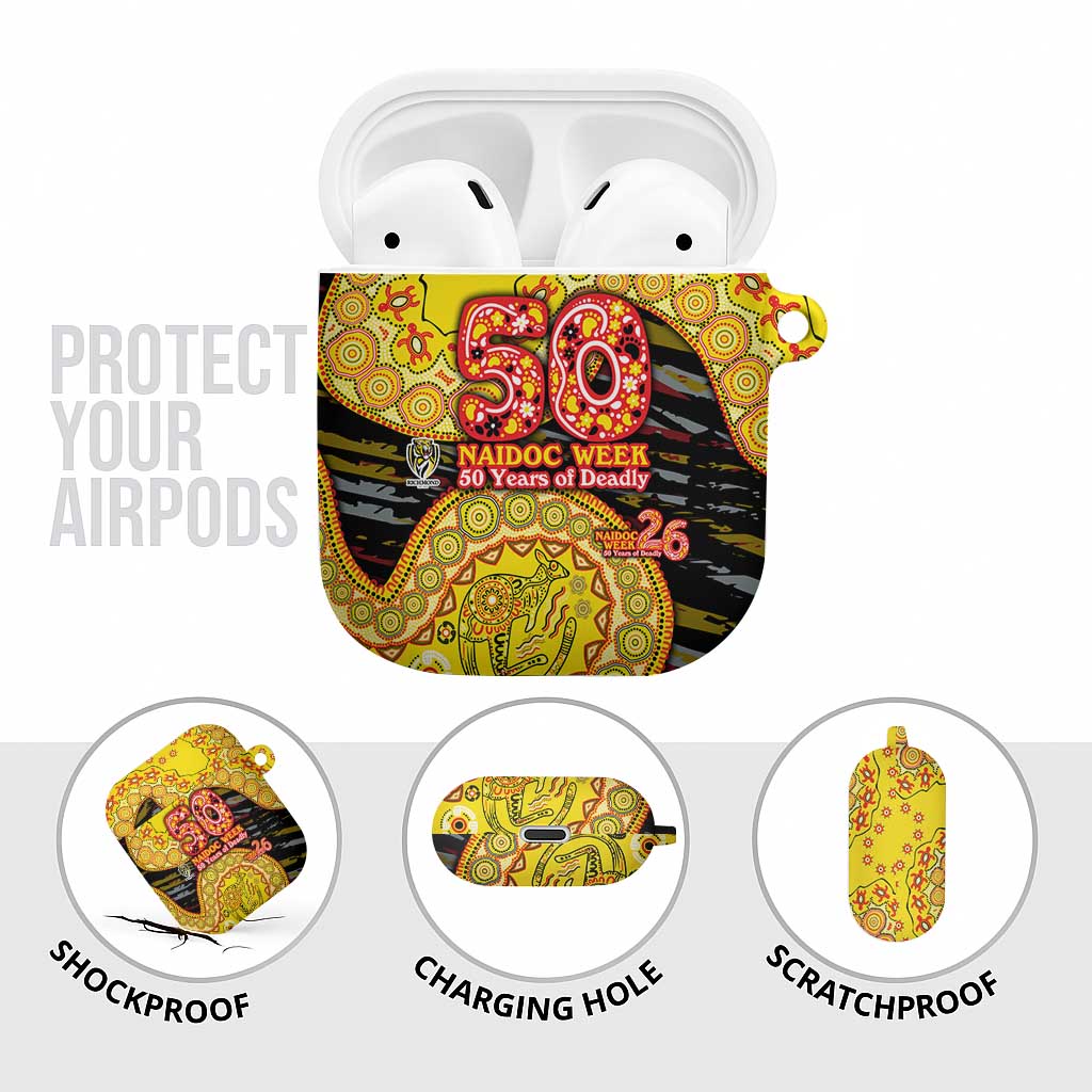 Richmond Tigers NAIDOC Week 2026 AirPods Case Australian Aboriginal Dot Art Dreamtime Pattern Style