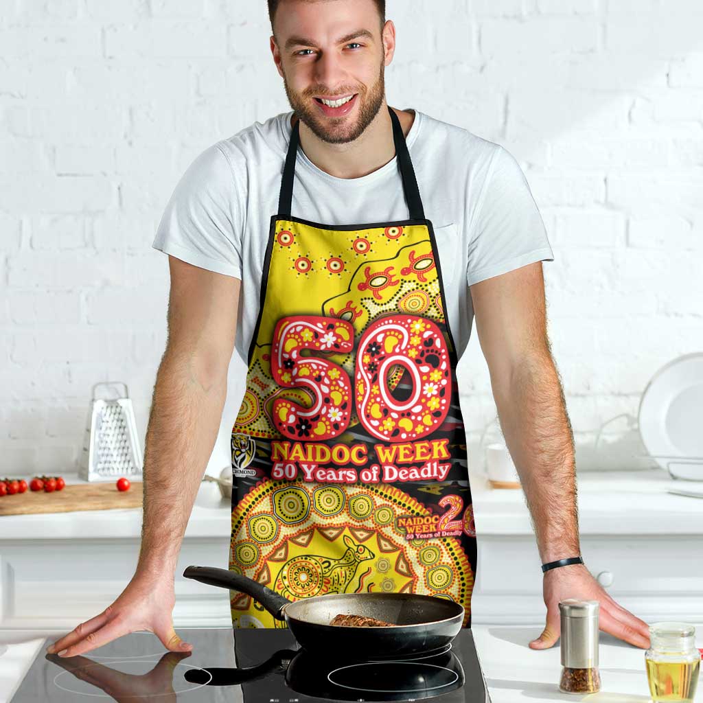 Richmond Tigers NAIDOC Week 2026 Apron Australian Aboriginal Dot Art Dreamtime Pattern Style