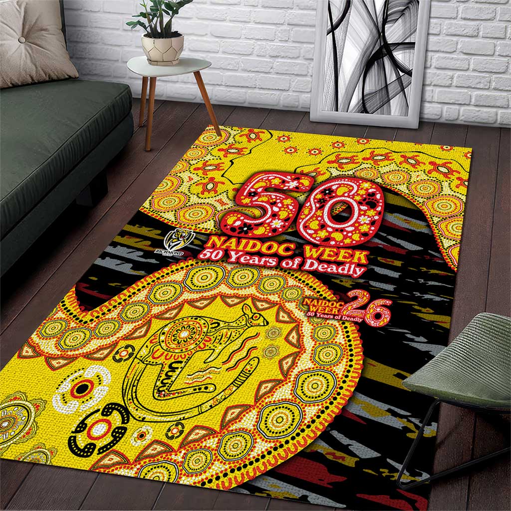 Richmond Tigers NAIDOC Week 2026 Area Rug Australian Aboriginal Dot Art Dreamtime Pattern Style