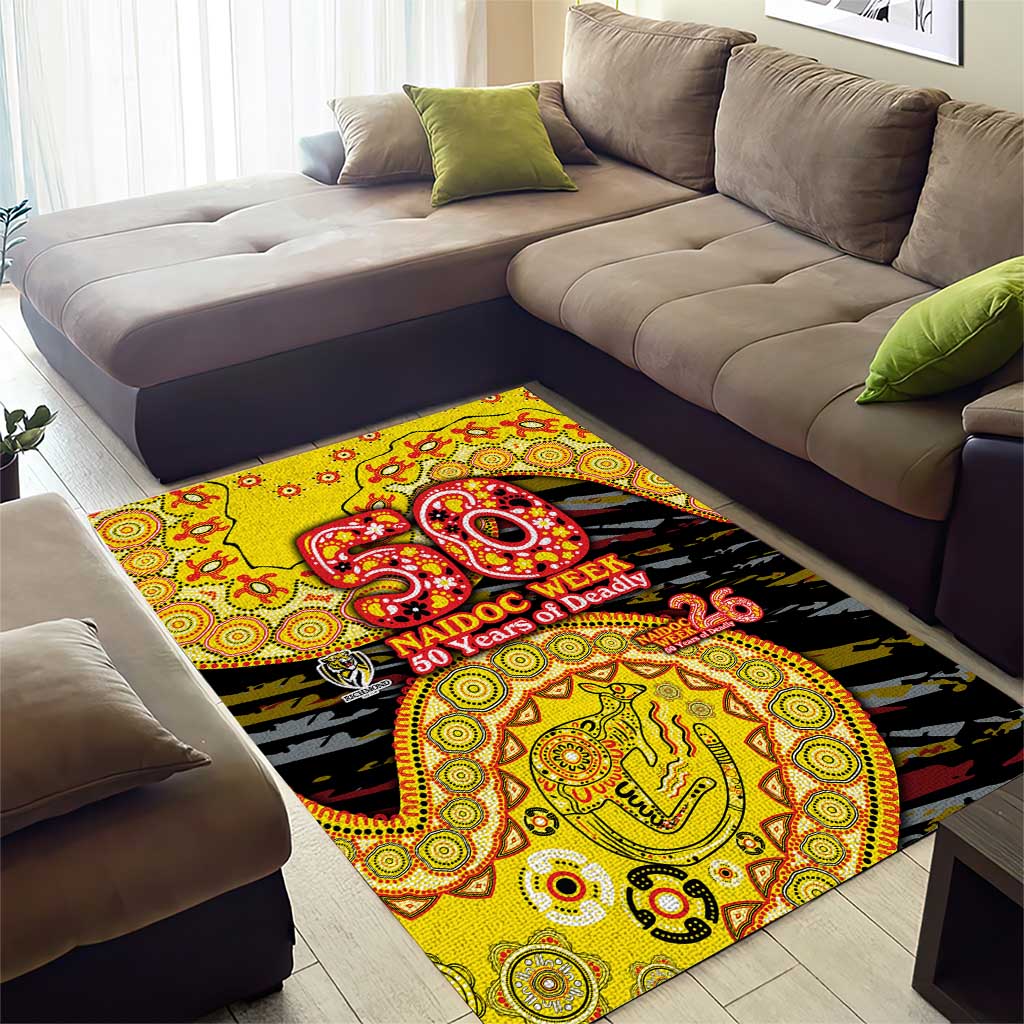 Richmond Tigers NAIDOC Week 2026 Area Rug Australian Aboriginal Dot Art Dreamtime Pattern Style