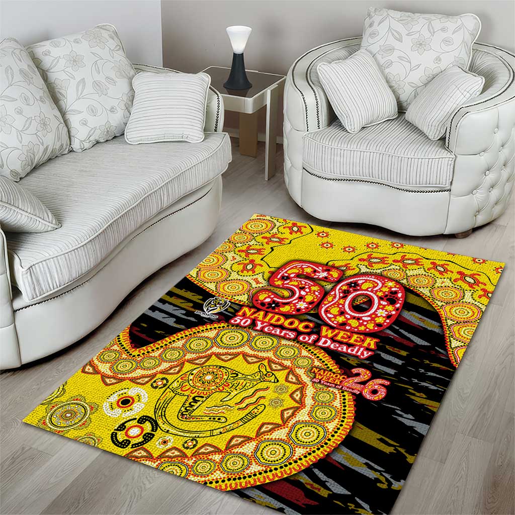 Richmond Tigers NAIDOC Week 2026 Area Rug Australian Aboriginal Dot Art Dreamtime Pattern Style