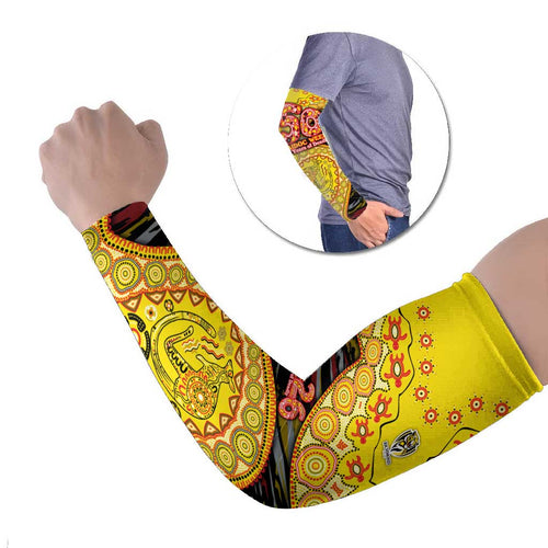 Richmond Tigers NAIDOC Week 2026 Arm Sleeves Australian Aboriginal Dot Art Dreamtime Pattern Style
