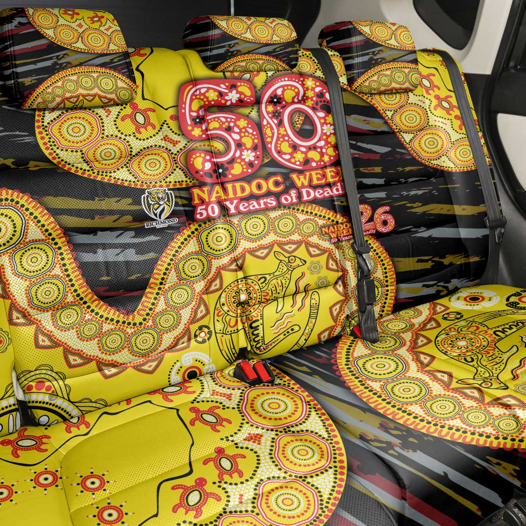 Richmond Tigers NAIDOC Week 2026 Back Car Seat Cover Australian Aboriginal Dot Art Dreamtime Pattern Style