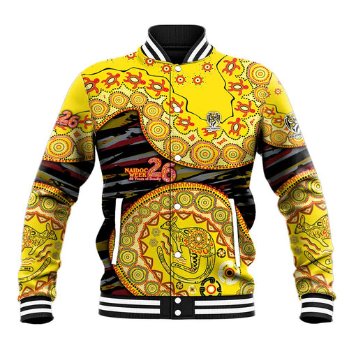 Richmond Tigers NAIDOC Week 2026 Baseball Jacket Australian Aboriginal Dot Art Dreamtime Pattern Style