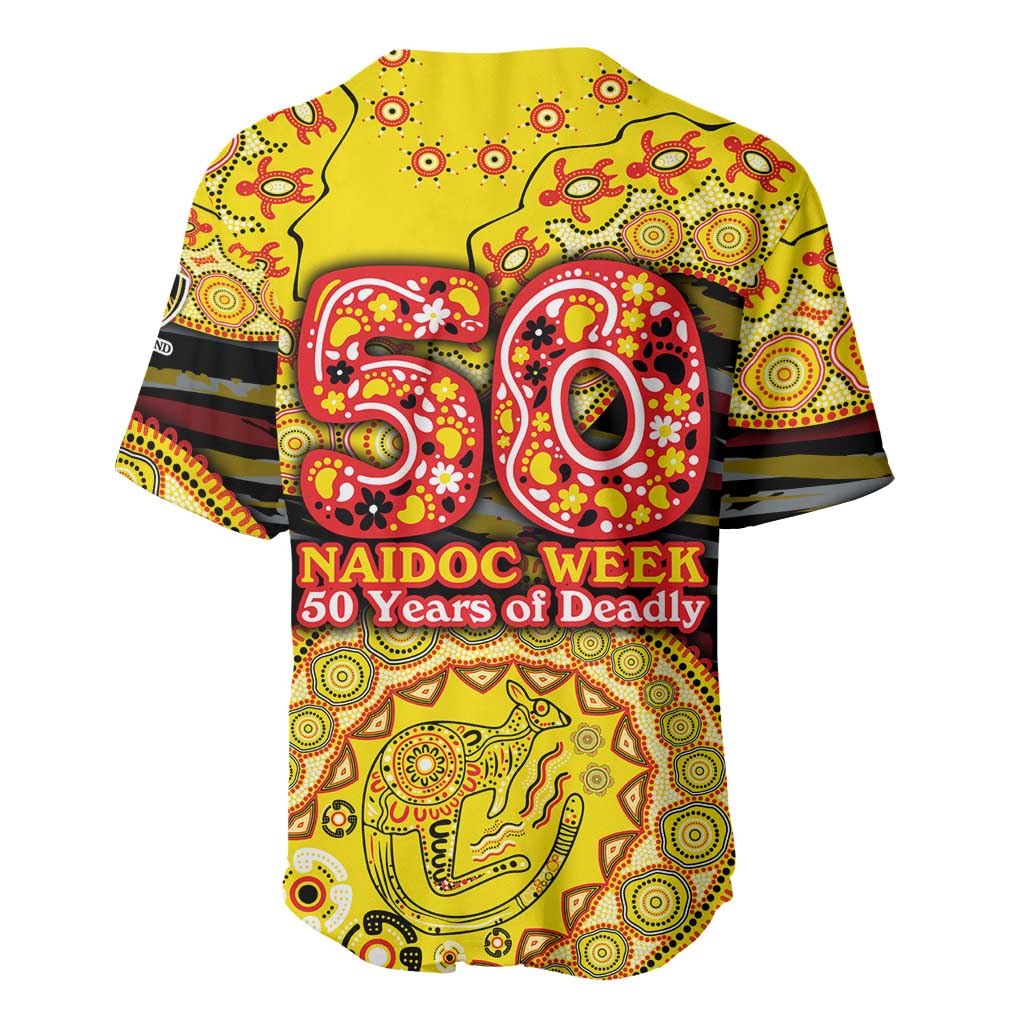 Richmond Tigers NAIDOC Week 2026 Baseball Jersey Australian Aboriginal Dot Art Dreamtime Pattern Style