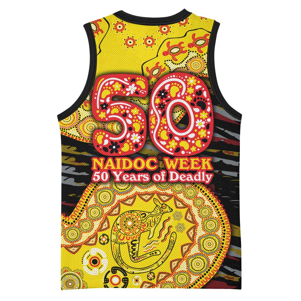 Richmond Tigers NAIDOC Week 2026 Basketball Jersey Australian Aboriginal Dot Art Dreamtime Pattern Style