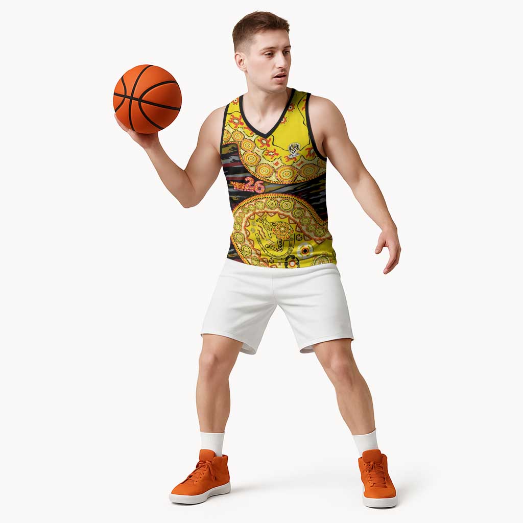 Richmond Tigers NAIDOC Week 2026 Basketball Jersey Australian Aboriginal Dot Art Dreamtime Pattern Style