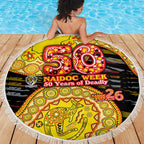 Richmond Tigers NAIDOC Week 2026 Beach Blanket Australian Aboriginal Dot Art Dreamtime Pattern Style