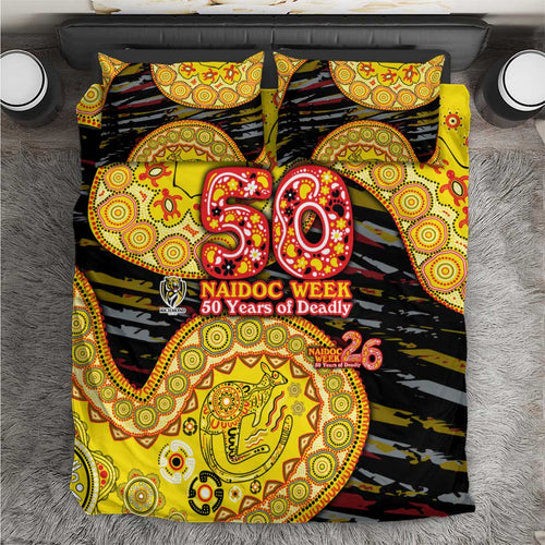 Richmond Tigers NAIDOC Week 2026 Bedding Set Australian Aboriginal Dot Art Dreamtime Pattern Style