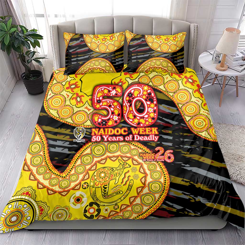 Richmond Tigers NAIDOC Week 2026 Bedding Set Australian Aboriginal Dot Art Dreamtime Pattern Style