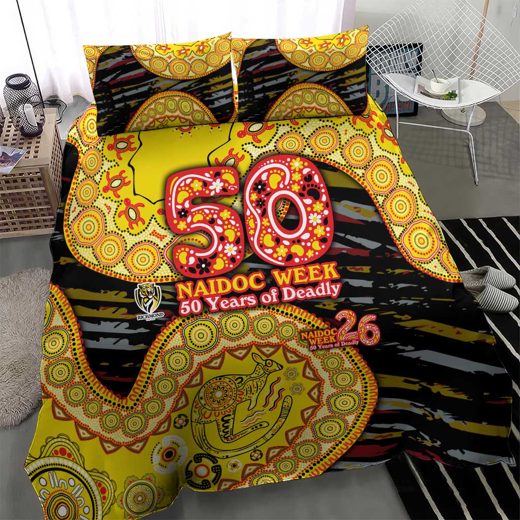 Richmond Tigers NAIDOC Week 2026 Bedding Set Australian Aboriginal Dot Art Dreamtime Pattern Style