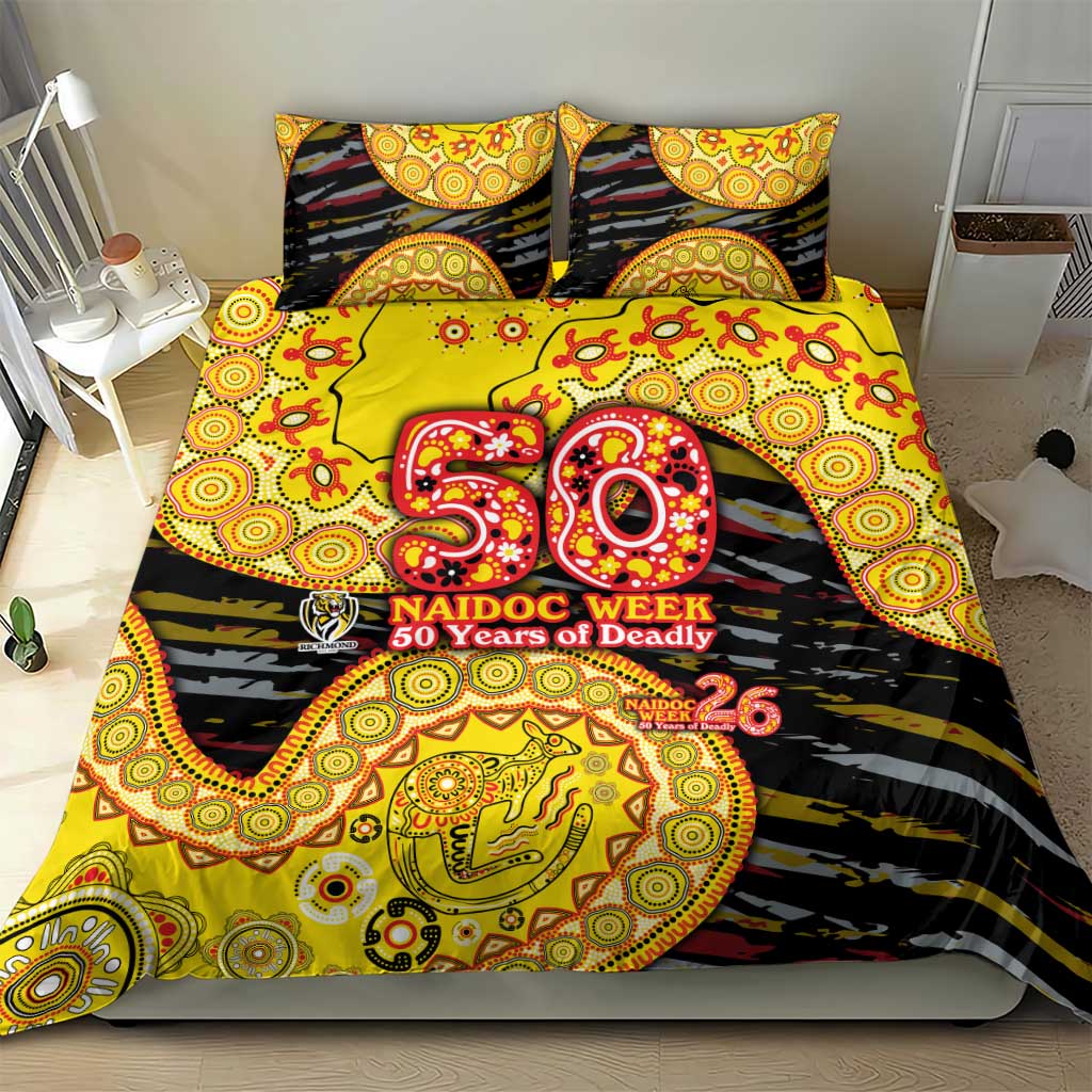 Richmond Tigers NAIDOC Week 2026 Bedding Set Australian Aboriginal Dot Art Dreamtime Pattern Style