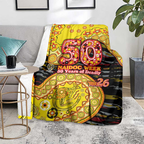 Richmond Tigers NAIDOC Week 2026 Blanket Australian Aboriginal Dot Art Dreamtime Pattern Style