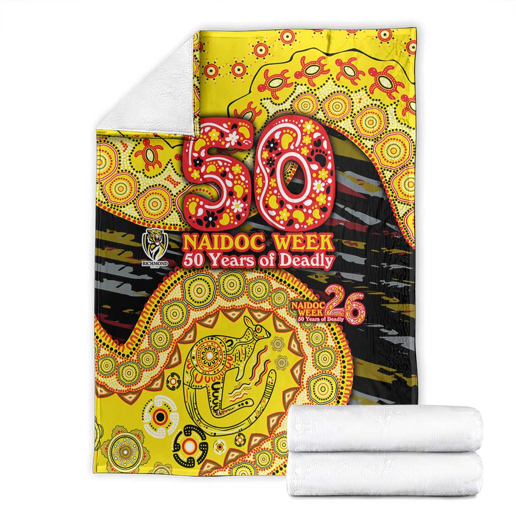Richmond Tigers NAIDOC Week 2026 Blanket Australian Aboriginal Dot Art Dreamtime Pattern Style