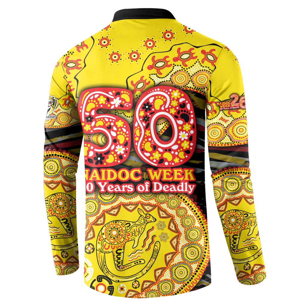 Richmond Tigers NAIDOC Week 2026 Button Sweatshirt Australian Aboriginal Dot Art Dreamtime Pattern Style