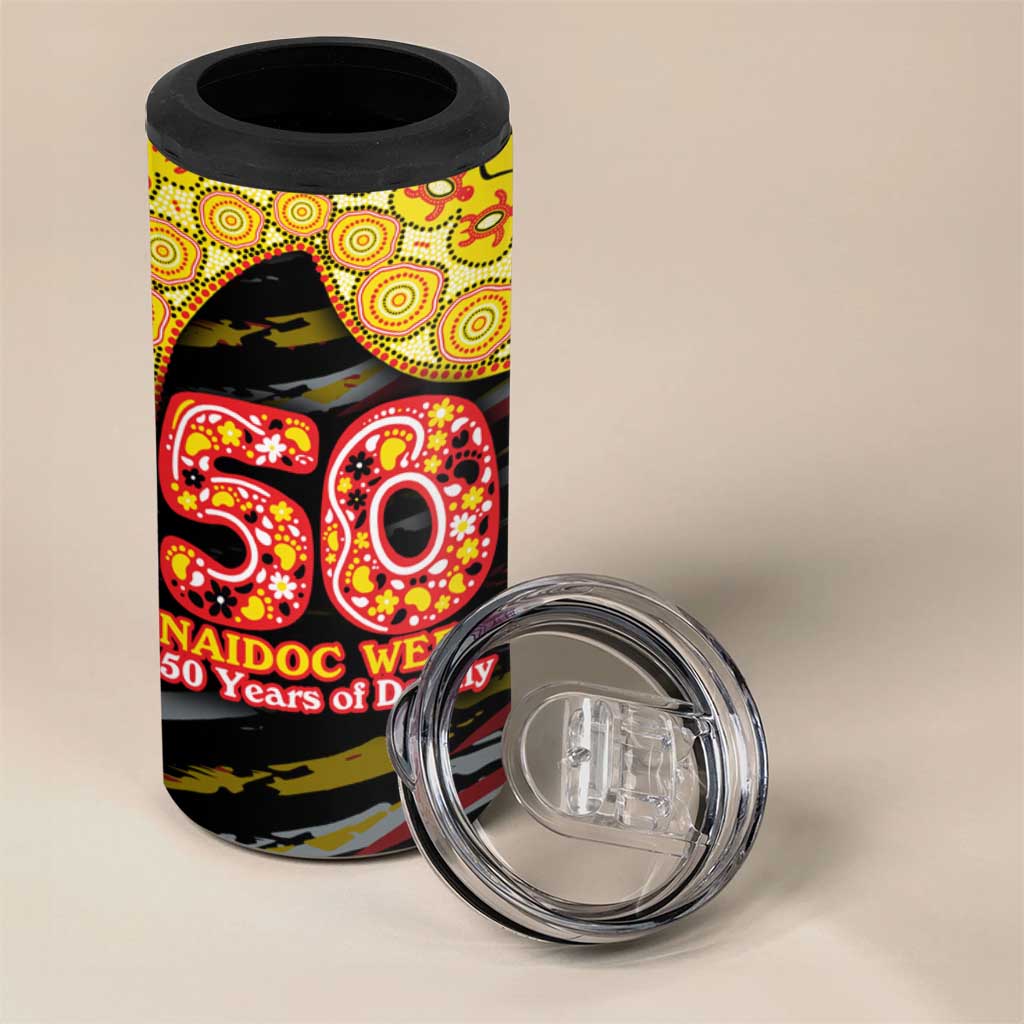 Richmond Tigers NAIDOC Week 2026 4 in 1 Can Cooler Tumbler Australian Aboriginal Dot Art Dreamtime Pattern Style