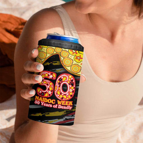 Richmond Tigers NAIDOC Week 2026 4 in 1 Can Cooler Tumbler Australian Aboriginal Dot Art Dreamtime Pattern Style