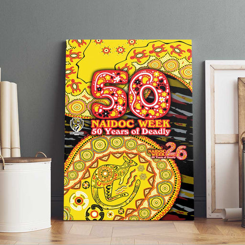 Richmond Tigers NAIDOC Week 2026 Canvas Wall Art Australian Aboriginal Dot Art Dreamtime Pattern Style
