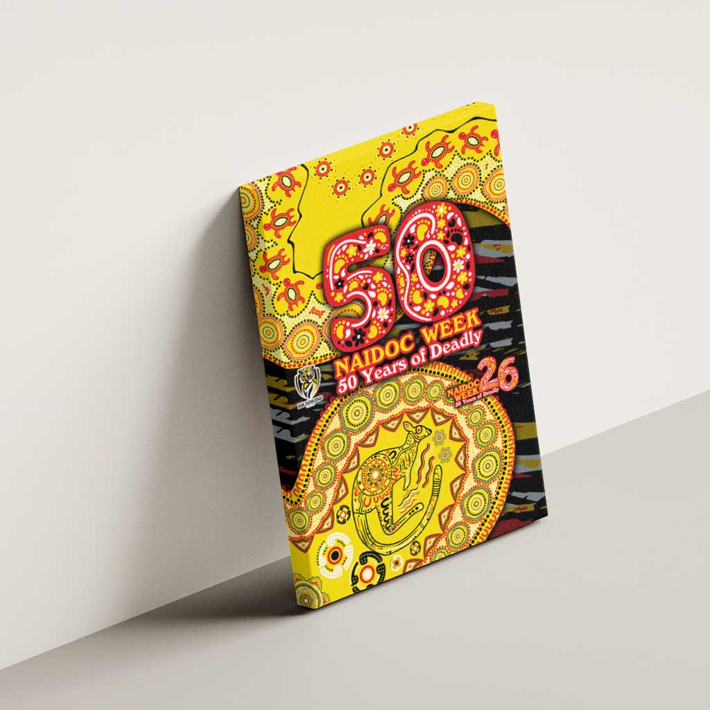 Richmond Tigers NAIDOC Week 2026 Canvas Wall Art Australian Aboriginal Dot Art Dreamtime Pattern Style