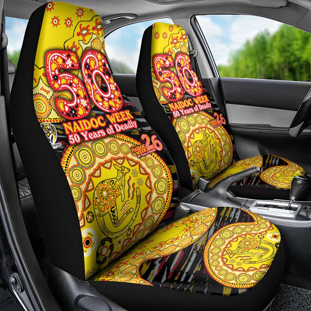 Richmond Tigers NAIDOC Week 2026 Car Seat Cover Australian Aboriginal Dot Art Dreamtime Pattern Style