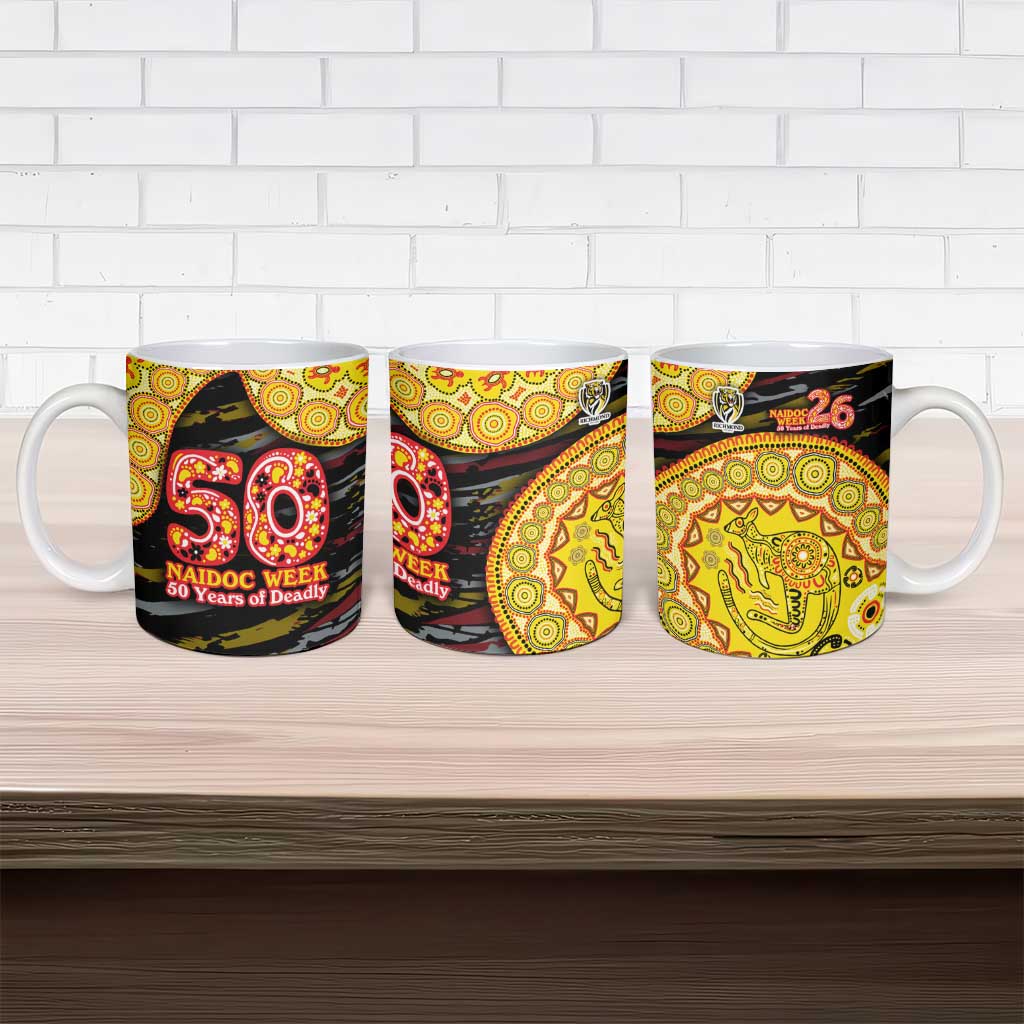 Richmond Tigers NAIDOC Week 2026 Ceramic Mug Australian Aboriginal Dot Art Dreamtime Pattern Style