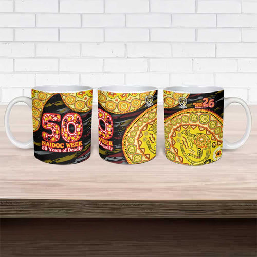 Richmond Tigers NAIDOC Week 2026 Ceramic Mug Australian Aboriginal Dot Art Dreamtime Pattern Style