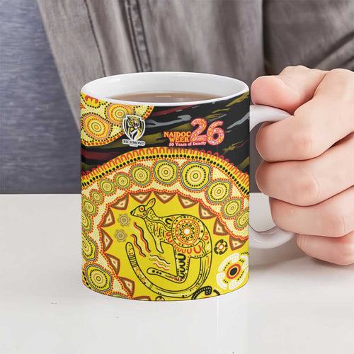 Richmond Tigers NAIDOC Week 2026 Ceramic Mug Australian Aboriginal Dot Art Dreamtime Pattern Style