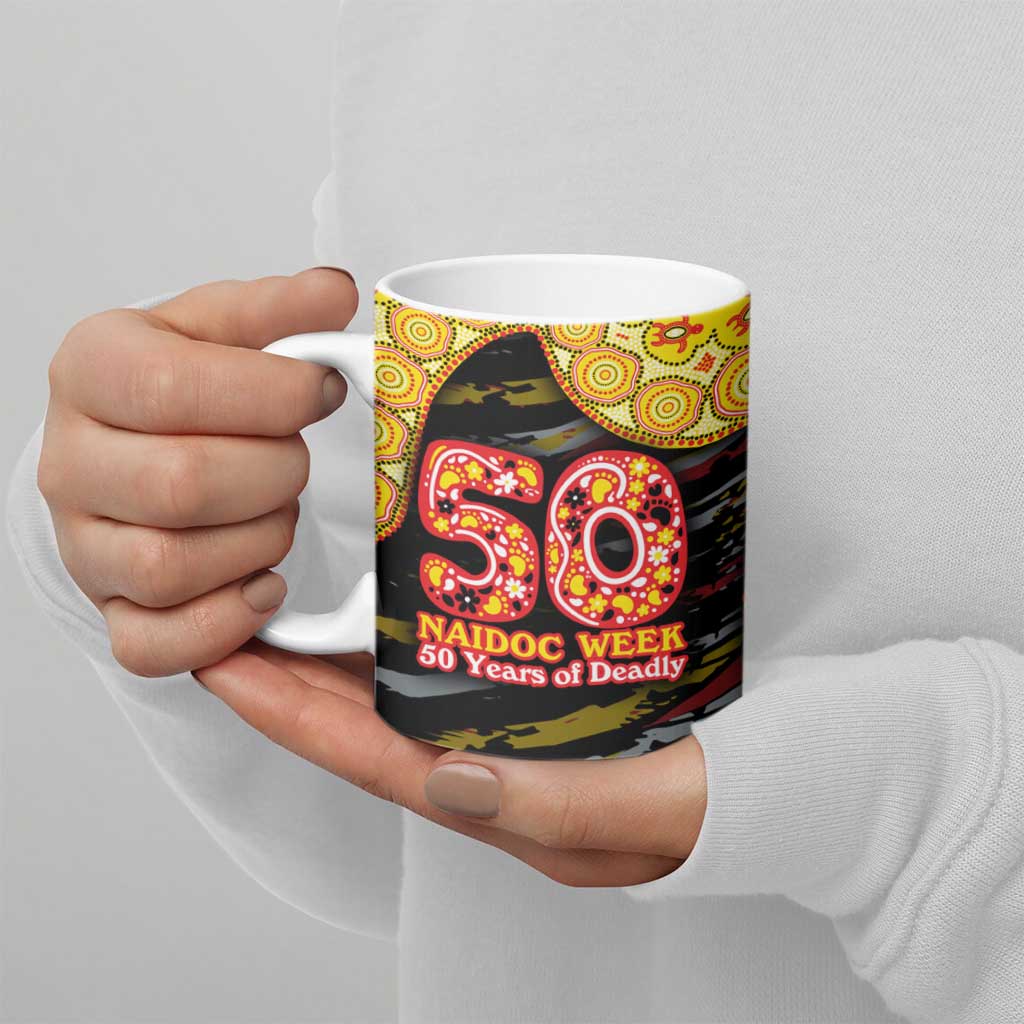 Richmond Tigers NAIDOC Week 2026 Ceramic Mug Australian Aboriginal Dot Art Dreamtime Pattern Style