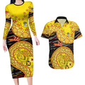 Richmond Tigers NAIDOC Week 2026 Couples Matching Long Sleeve Bodycon Dress and Hawaiian Shirt Australian Aboriginal Dot Art Dreamtime Pattern Style