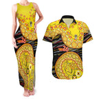 Richmond Tigers NAIDOC Week 2026 Couples Matching Tank Maxi Dress and Hawaiian Shirt Australian Aboriginal Dot Art Dreamtime Pattern Style