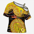 Richmond Tigers NAIDOC Week 2026 Cross Shoulder Shirt Australian Aboriginal Dot Art Dreamtime Pattern Style