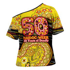 Richmond Tigers NAIDOC Week 2026 Cross Shoulder Shirt Australian Aboriginal Dot Art Dreamtime Pattern Style