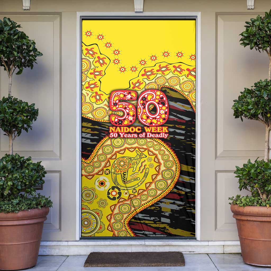 Richmond Tigers NAIDOC Week 2026 Door Cover Australian Aboriginal Dot Art Dreamtime Pattern Style