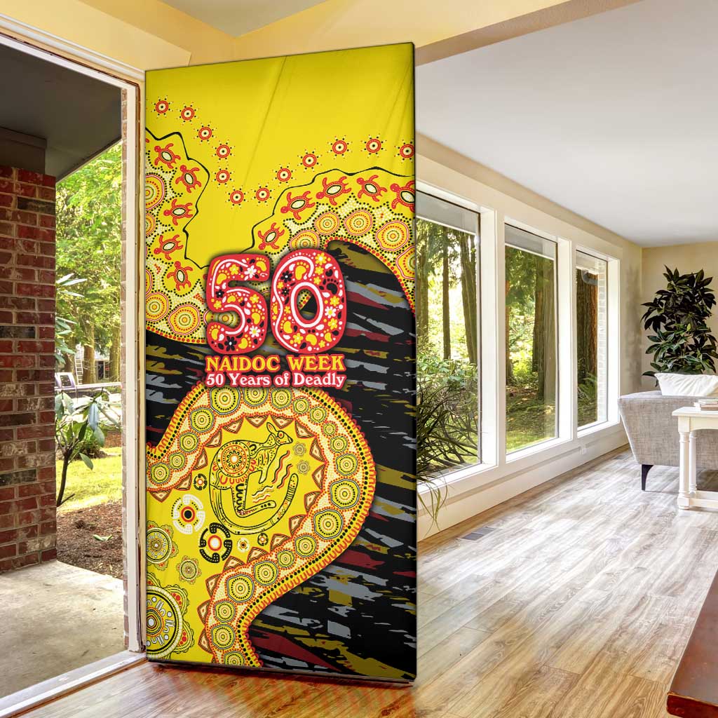 Richmond Tigers NAIDOC Week 2026 Door Cover Australian Aboriginal Dot Art Dreamtime Pattern Style