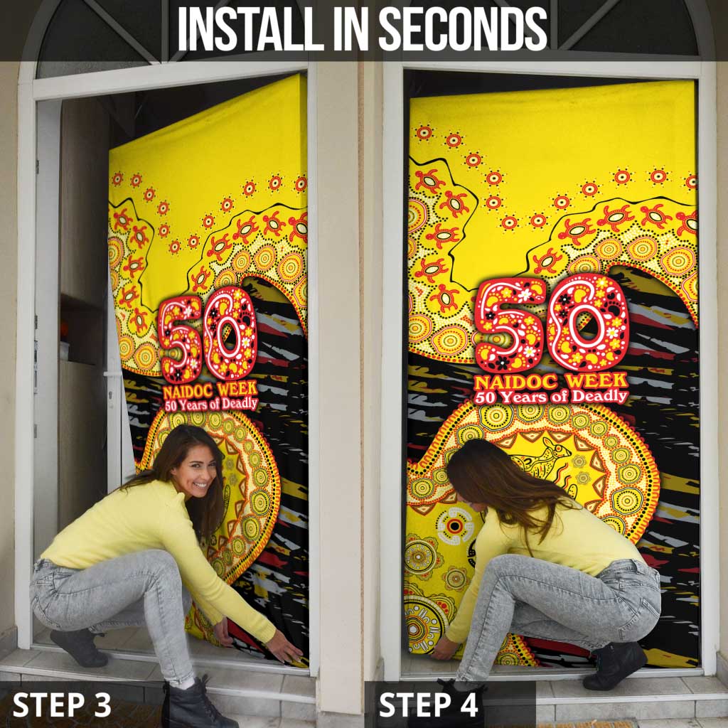 Richmond Tigers NAIDOC Week 2026 Door Cover Australian Aboriginal Dot Art Dreamtime Pattern Style