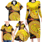 Richmond Tigers NAIDOC Week 2026 Family Matching Long Sleeve Bodycon Dress and Hawaiian Shirt Australian Aboriginal Dot Art Dreamtime Pattern Style