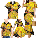 Richmond Tigers NAIDOC Week 2026 Family Matching Mermaid Dress and Hawaiian Shirt Australian Aboriginal Dot Art Dreamtime Pattern Style