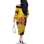 Richmond Tigers NAIDOC Week 2026 Family Matching Off The Shoulder Long Sleeve Dress and Hawaiian Shirt Australian Aboriginal Dot Art Dreamtime Pattern Style